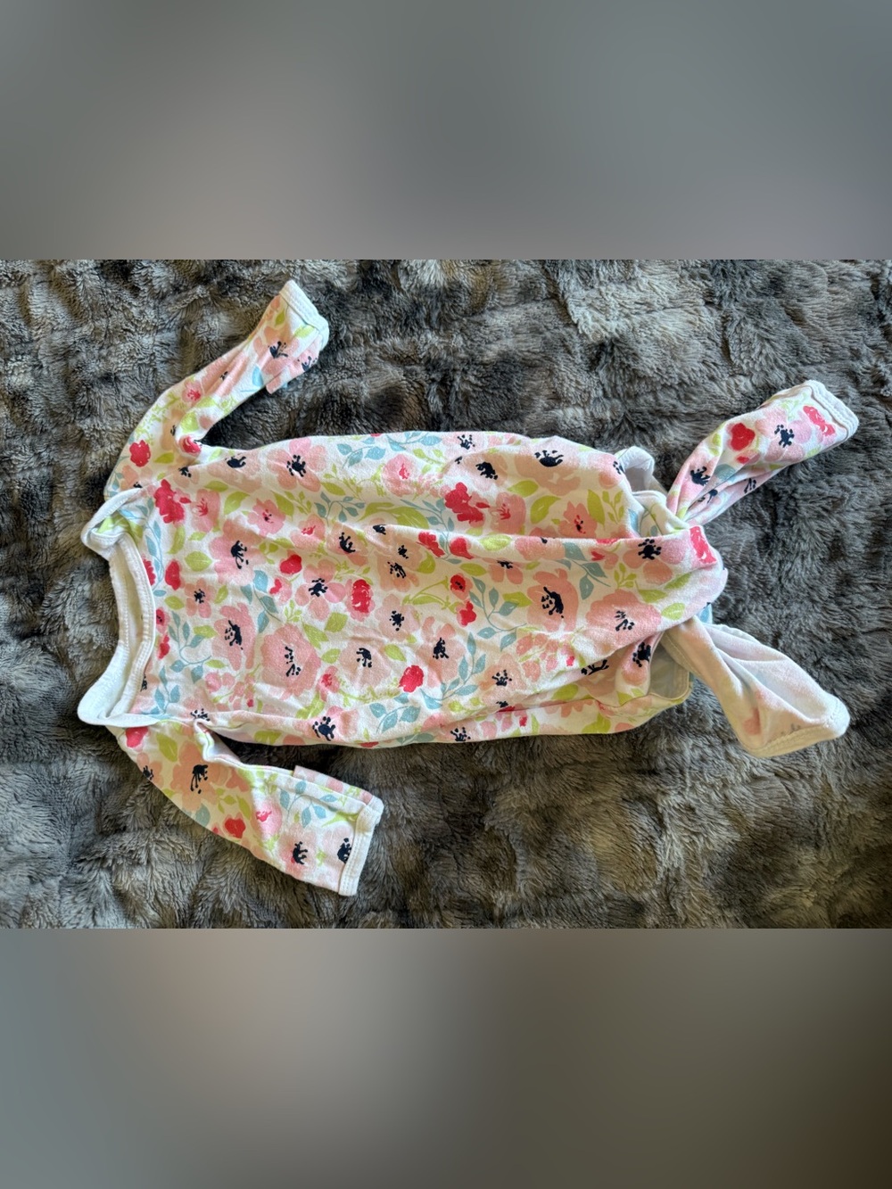 Baby Essentials 3M Pink Floral Long Sleeve Wrap Bodysuit Baby Girl